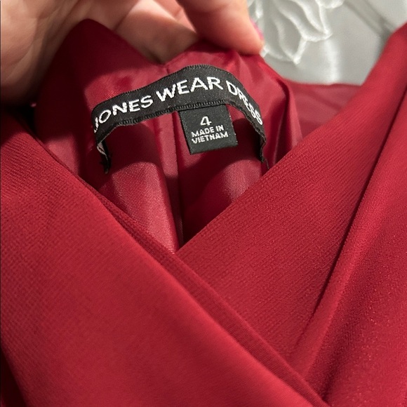 Jones Wear Burgundy High Low Dress - Picture 3 of 6